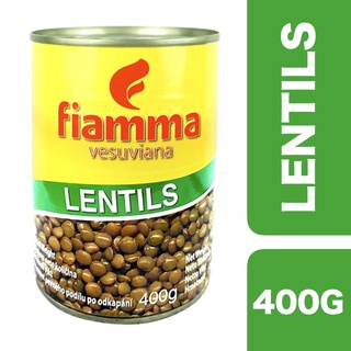 Fiamma Vesuviana Lentils in Brine 400g ++ ไฟมมาวีสุเวียนา ถั่วเลนทิลในน้ำเกลือ 400 กรัม