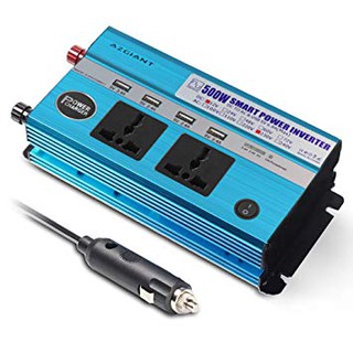 500W Smart Power Inverter DC 12V to AC 220V 50Hz w/4 USB Ports 2 AC Outlets BLACK