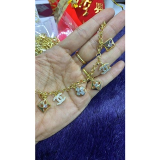 กำไลข้อมือแฟชั่น ทองหุ้ม24k ไม่ลอกไม่ดำ ทำตามขนาดไซส์ข้อมือ