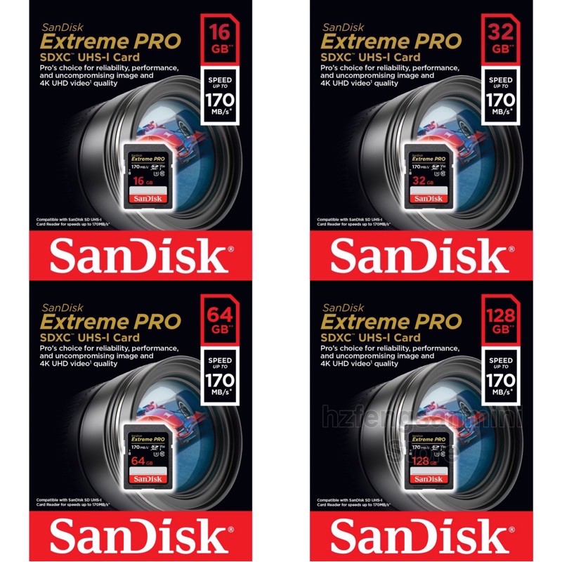 Sandisk Extreme Pro Sd Card Sdxc Speed Up To 170mb S Uhs I Class10 Sdhc 16gb 32gb 64gb 128gb Memory Card 4k 100 à¸£à¸²à¸„à¸²à¸— à¸