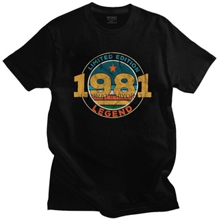 เสื้อยืดชาย - วินเทจตํานาน1981เสื้อยืดรุ่นลิมิเต็ดอิดิชั่นผู้ชายผ้าฝ้ายบริสุทธิ์Tshirtที่ไม่ซ้ํากัน