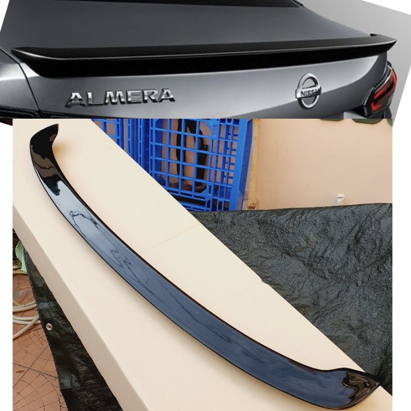 สปอยเลอร์หลัง nissan almera สีดำเงา ใส่ปี 2020 , 2021 , 2022 , 2023 , 2024 , 2025