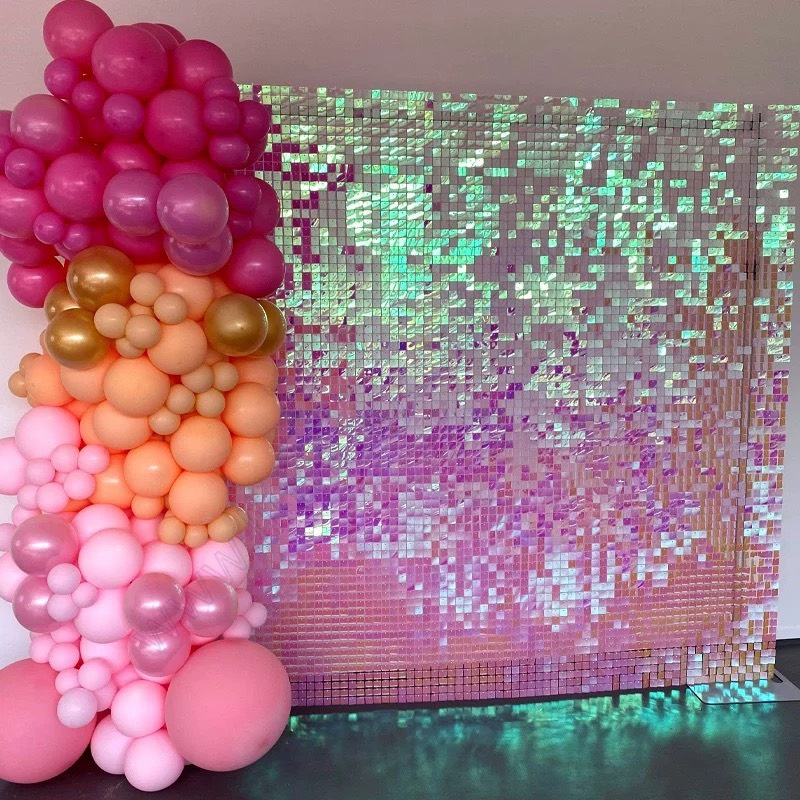 ลม 3 มิติ สีชมพูเหลือง (เลื่อมสี่เหลี่ยม DrCl1)