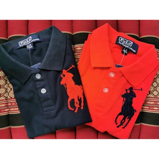 POLO : เสื้อคอปก งานปักม้าโปโล และ เลข 3 ที่แขน มี 2 สี สีดำ สีแดง  size :  1-2y / 10-12y