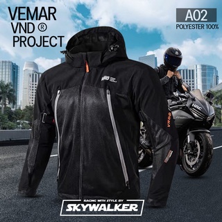 เสื้อการ์ด VEMAR JACKET A-02 ไม่ร้อน ระบายอากาศได้ดี การ์ด 5 จุด ไหล่ ศอก หลัง วัสดุผ้าโพลีเอสเตอร์ น้ำหนักเบา