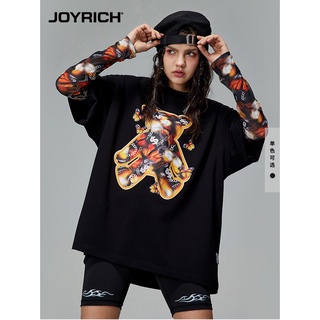 Joyrich ใหม่ เสื้อยืดแขนสั้น พิมพ์ลายผีเสื้อ หมี แฟชั่นฤดูใบไม้ผลิ สําหรับผู้ชาย และผู้หญิง