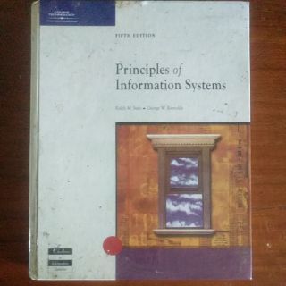 หนังสือ Text book   Principle of information system.   Ralph M. Stair 
George W. Reynolds