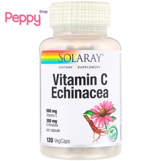 Solaray Vitamin C Echinacea 500 mg 120 VegCaps วิตามินซี เอ็คไคเนเซีย 120 เวจจี้แคปซูล