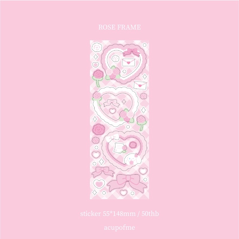 rose frame sticker สติกเกอร์ไดคัท