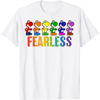 เสื้อยืด Super Mario Pride Yoshi Fearless Rainbow Line Up T-Shirt