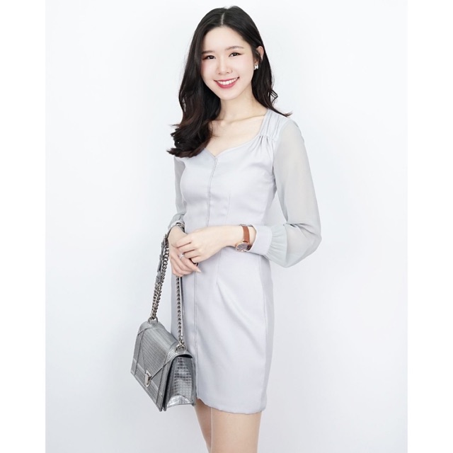 #ส่งต่อ *New in pack* Karen Chiffon sleeve dress #slyq