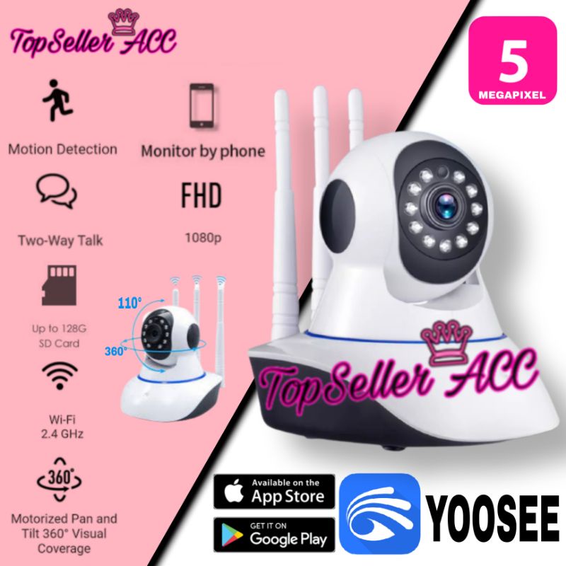 IP CAM YOOSEE HD 5MP 1080P กล้อง IP กล้องวงจรปิดไร้สาย BABY CAM YOOSEE