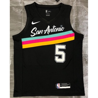 Nba San Antonio Spurs No. แบบกดร้อน เสื้อกีฬาบาสเก็ตบอล ลายทีม Murray 5 สีดํา 2021