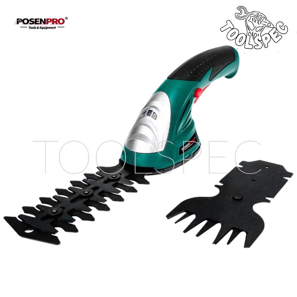 POSENPRO เครื่องตัดแต่งพุ่มไม้ไร้สาย เครื่องตัดหญ้าไร้สาย 2in1 แบตลิเธียม 7.2V 1350mAh Cordless Grass & Shrub Shear