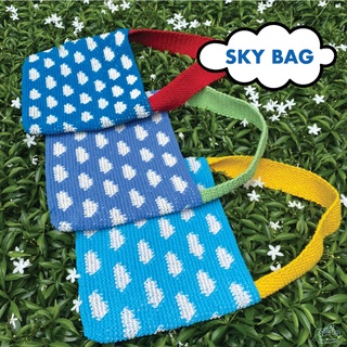 Sky bag กระเป๋าไหมพรมถัก Handmade ลายท้องฟ้า