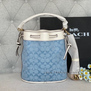 👑ผ่อน0%~แท้100%👑C4693 กระเป๋าสะพาย Coach Field Bucket Bag In Signature Chambray