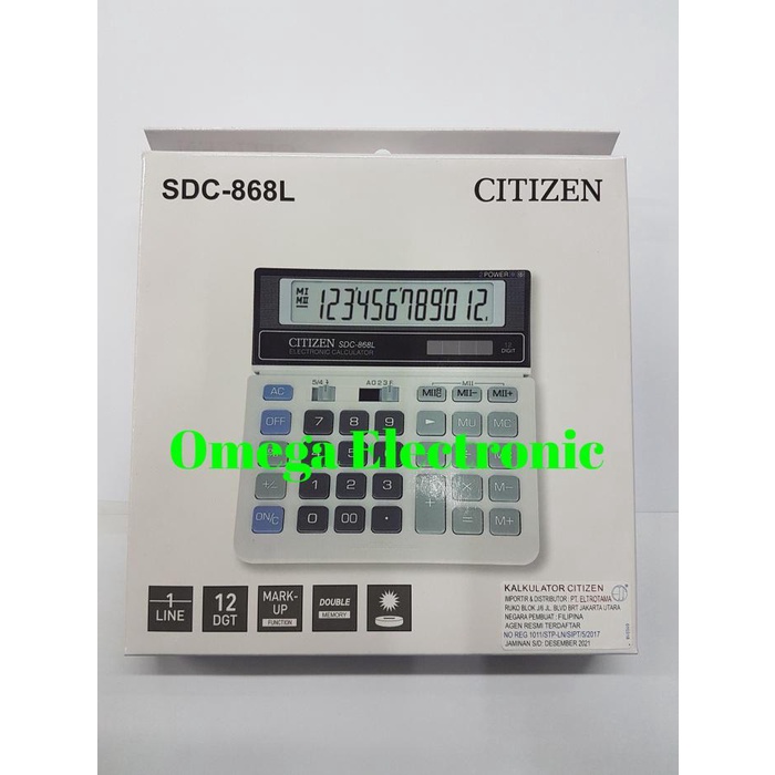 เครื่องคิดเลข Citizen Sdc-868L แบบดั้งเดิม สําหรับสํานักงาน