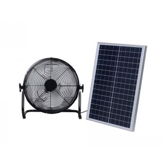 พัดลมโซล่าเซล Solar Fan ขนาด 14 นิ้ว ปรับ Speed ได้ 4 ระดับ พัดลมพลังงานแสงอาทิตย์ พัดลมเอนกประสงค์พร้อมแบตเตอรี่ในตัว