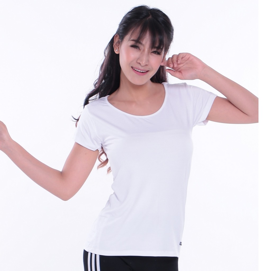 ( ยืดเว้า ไซส์ S-M หุ่นกระชับ ) เสื้อยืดแขนสั้นคอเว้า แบรนด์ CHOTYSHOP สินค้าผลิตในไทย L.A