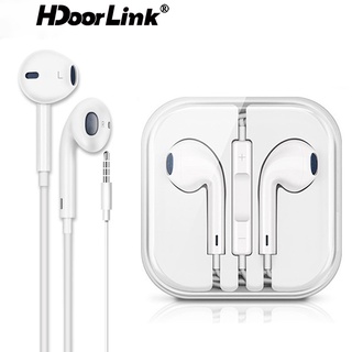 Hdoorlink Hifi หูฟังอินเอียร์ พร้อมไมโครโฟน แบบมีสาย 3.5 มม. รองรับการโทร ไม่ต้องเชื่อมต่อบลูทูธ