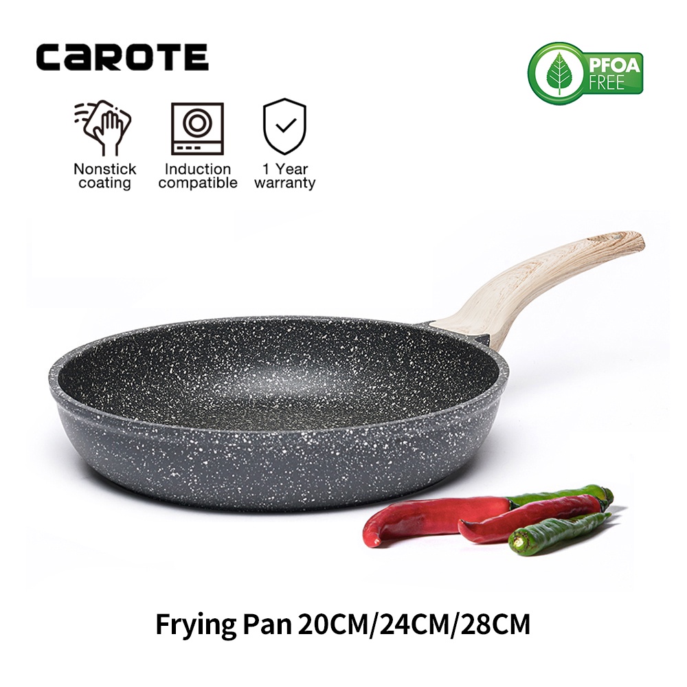 Carote Granite กระทะนอนสติ๊กเครื่องครัวไม่ติด PFOA ฟรีชุดกระทะทอดสําหรับเตาทั้งหมด