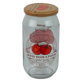 💥โปรสุดพิเศษ!!!💥 ขวดโหลแก้วลายมะเขือเทศฝาเกลียว 1 ลิตร ขวดโหล GLASS CANISTER 1L RED TOMATOS