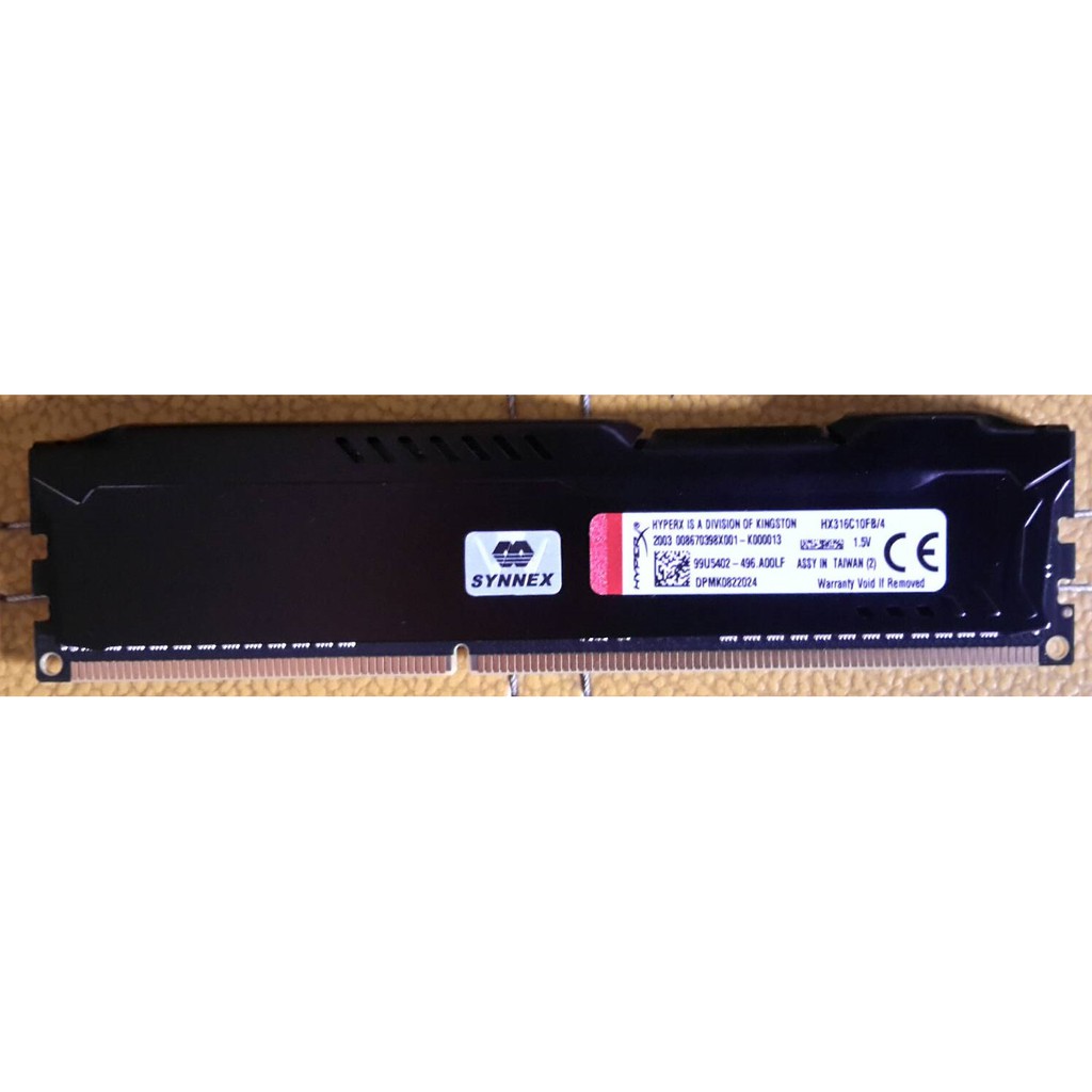 Ram PC DDR3 4GB Bus 1600 Fury HyperX (Black) รหัส KX316C10FB/4