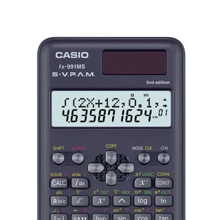 Casio Calculator เครื่องคิดเลข คาสิโอ รุ่น FX-991MS-2 สำหรับนักเรียน นักศึกษา สมการ 3 ตัวแปร 10+2 หลัก สีดำ
