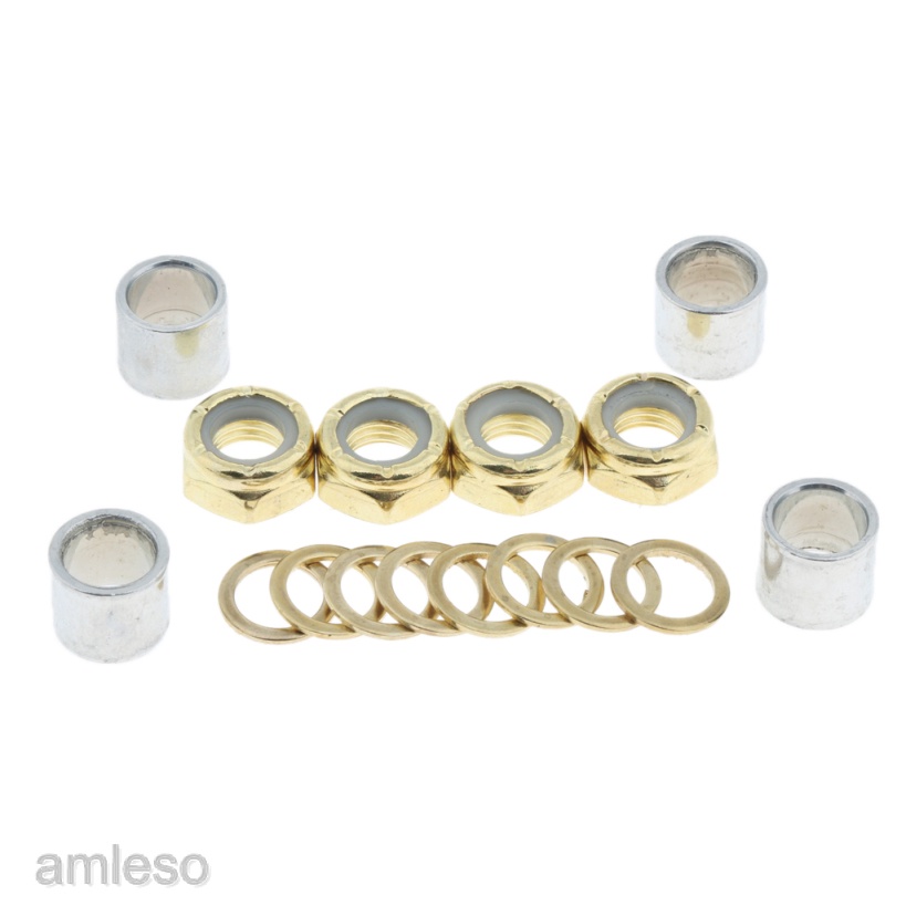 2022 สินค้าขายดี●[AMLESO] SKATEBOARD WHEEL BEARING SPACERS Speed Rings Axle Nuts Longboard Accessori