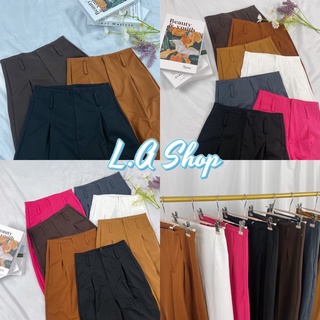 L.A Shop พร้อมส่ง กางเกงเอวสูงขากระบอก ไซส์S-XL รุ่นแต่งหูเข็มขัด ซิปด้านหน้า "KL-01"