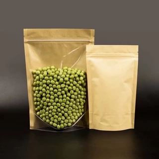 ถุงคราฟท์ หน้าใสหลังคราฟท์ ถุงซิปล็อค (โค้ด7FMF3RN ลด10%) 50ใบ(มีปลายทาง)Brown Kraft
