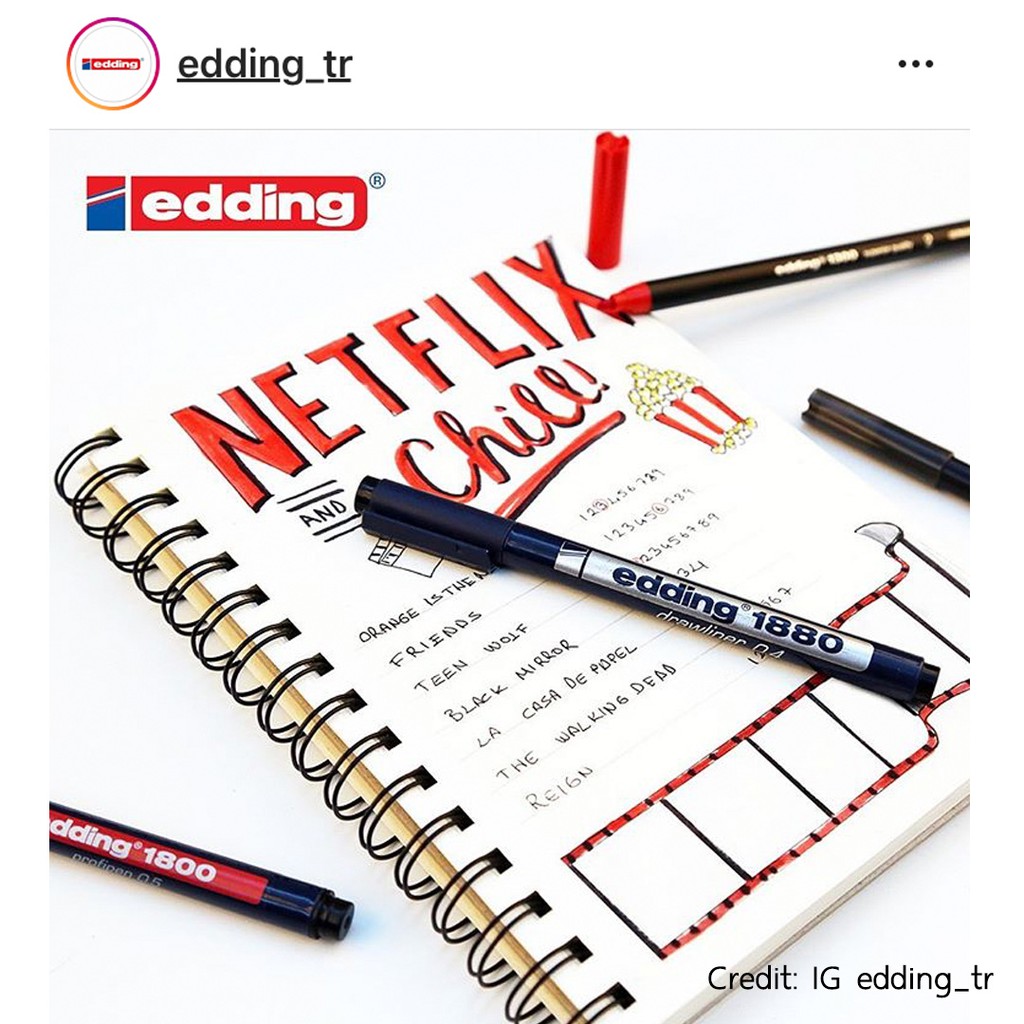 ปากกาเขียนแบบ ปากกาตัดเส้น ปากกาสเก็ตซ์ภาพ ปากกาพิกม่า edding 1880 (Made in Japan.) - รูปที่ 2