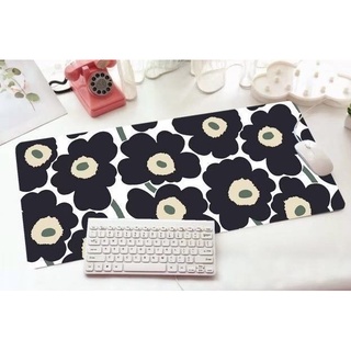 MERIMEKKO BW แผ่นรอง คีย์บอร์ด รองคีย์บอร์ด keyboard ลาย MERIMEKKO BW ดอกไม้ ขาวดำ ขนาด 30 x 70 cm แผ่นหนานุ่ม 8118 SHOP