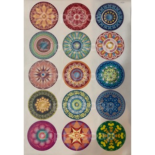 กระดาษเดคูพาจ ลายวงกลม pattern1 006184