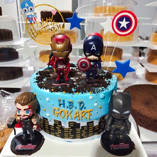 โมเดลตกแต่งหน้าเค้กรวมฮีโร่AVENGERS ( 1 เซ็ตมี 6 ตัว )