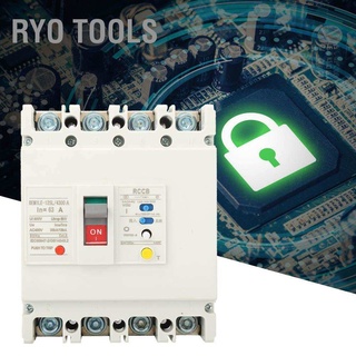 Ryo เครื่องมือ 3P + N สวิทช์เบรกเกอร์วงจร Rccb 800V 63A / 80A / 125A