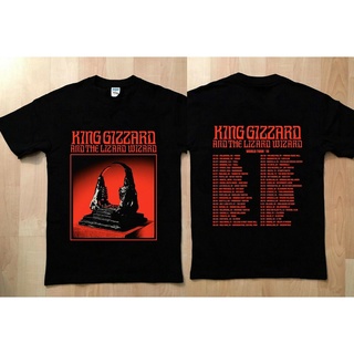 [COD]GILDAN เสื้อยืดแขนสั้น ผ้าฝ้าย พิมพ์ลาย King Gizzard The T-shirt Lizard Wizard World Tour สําหรับผู้ชาย