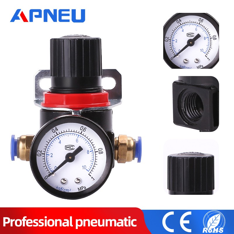 เครื่องควบคุมความดันอากาศนิวเมติก ขนาดเล็ก AR-2000 G1/4 นิ้ว พร้อมข้อต่อ 6 มม. 8 มม. 10 มม.