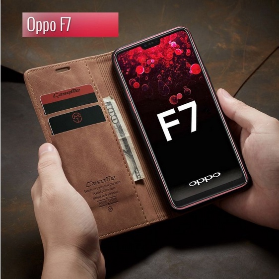 Flip Case CaseMe Oppo F7 - F7 Youth - F5 / F5 Youth Premium Leather Flip Case Magnetic Casing