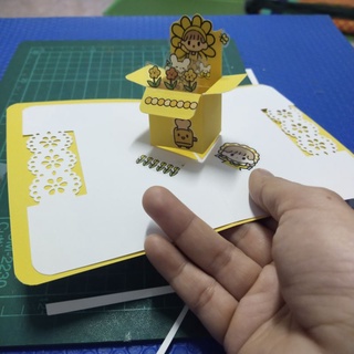 การ์ดกล่อง ป๊อปอัพ 4*6นิ้ว  กล่องจิ๋ว 3.5cm
