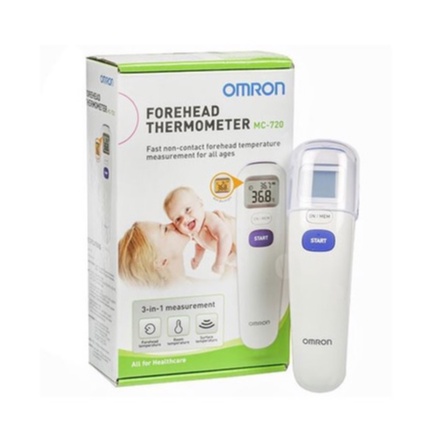 Omron MC-720 Forehead Thermometer ออมรอน เทอร์โมมิเตอร์ หน้าผาก วัดไข้ วัดอุณหภูมิ 1 เครื่อง 15520