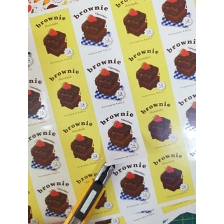 สติ๊กเกอร์ติดถุงขนมบราวนี่ Brownies คละแบบได้ 13-3