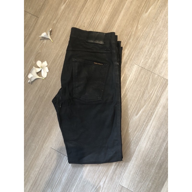 nudie slim jim dry black coated