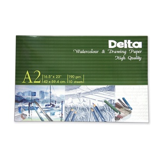 Delta กระดาษวาดเขียน A2 200แกรม (เล่ม10แผ่น) เขียว