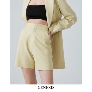 Genesis-Genesis Casual Shorts (Blue/Custard) กางเกงขาสั้นเอวสูง