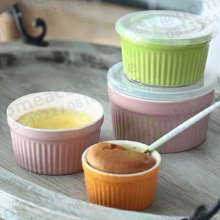 ถ้วยอบขนมเซรามิคมีฝาปิด - Ceramic Baking Cups with Lid