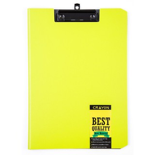 คลิปบอร์ด A4 มีปก สีเขียว CRAYON CB689 A4 clipboard with green cover CRAYON CB689