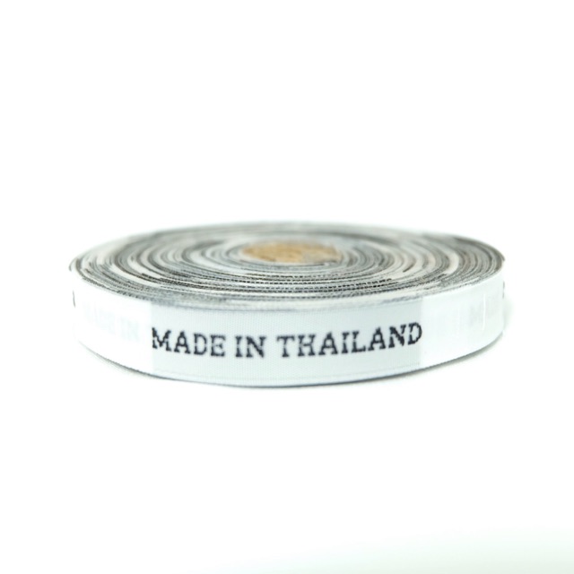 ป้าย made in thailand แบบทอ เนื้อผ้าสีขาว พร้อมส่ง