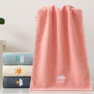 YJM/MJM-06 ผ้าขนหนู ผ้าเช็ดตัว เช็ดผม คอตตอน Cotton100% เข้าเซ็ตผืนเล็ก ผืนใหญ่ เนื้อหนานุ่ม ปักลาย 4 ลาย น่ารัก