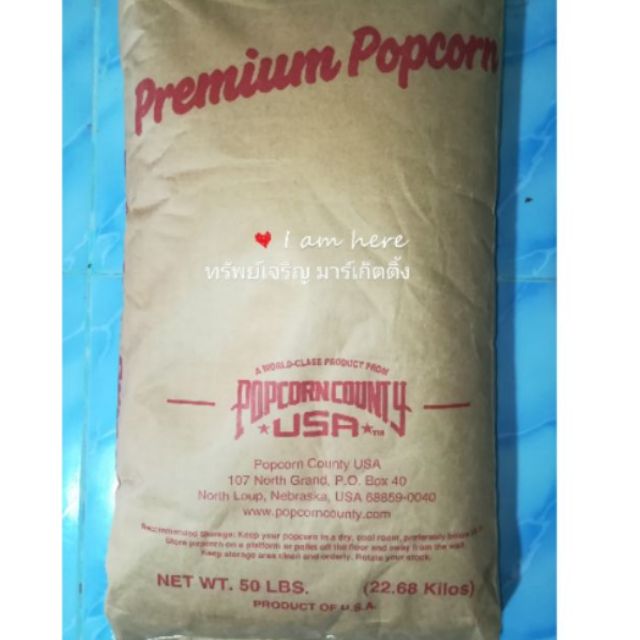 PR เมล็ด ข้าวโพด ดิบ ป๊อปคอร์น พรีเมียมมัชรูม premium popcorn mushroom ยกกระสอบ 22.68 กก. ตรา Primium popcorn